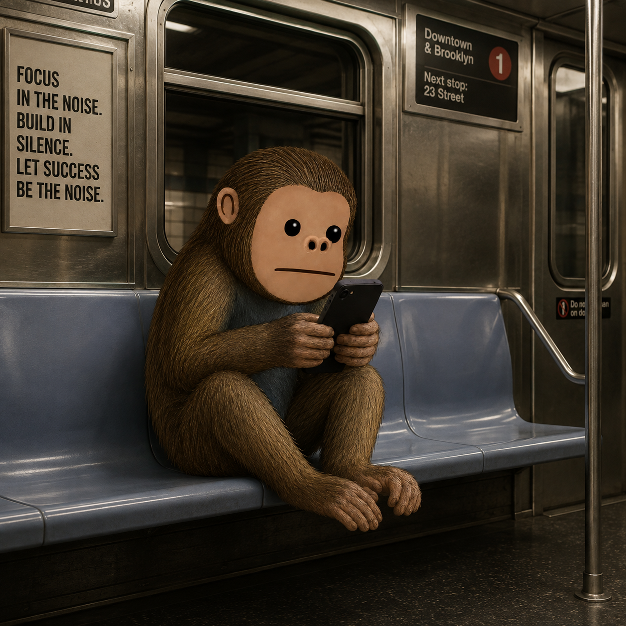 chimpfone choosing spare raven phones from a wooden wardrobe